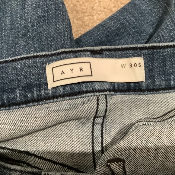 AYR The Pop Jeans, Straight Leg Frayed Hem, 30 Short - Picture 7 of 14